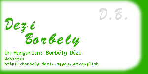 dezi borbely business card