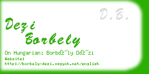 dezi borbely business card